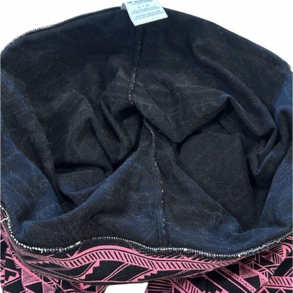 Pink Victorias Secret Leggings Size Large Geometric Print Black/Pink High Rise - Picture 6 of 13